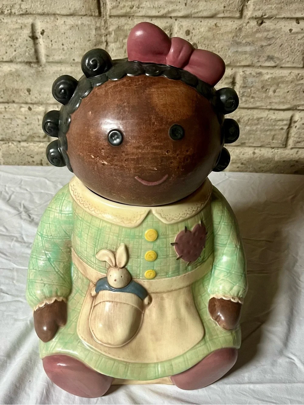 Vintage Treasure Craft Spice Rag Doll Ceramic Cookie Jar Kitchen Decor 14